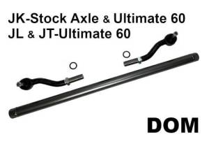WFO Concepts - WFO Heavy Duty Tie Rod, 2" x .25" DOM, Fits JK Stock Axle and JK/JL/JT Ultimate 60 Front Axle