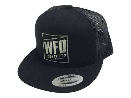 WFO Concepts - Flat Bill Trucker Hat, BLACK
