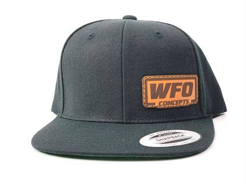 WFO Concepts - Leather Rectangle Snapback, Black