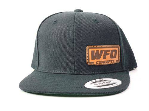 WFO Concepts - WFO Snapback Hat With Leather Rectangle Logo, Black