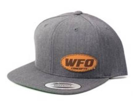 WFO Concepts - WFO Snapback Hat With Leather Oval Logo, Gray