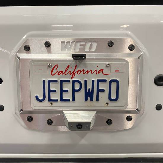 WFO Concepts - 2018+ Jeep JL Aluminum License Plate Mount/Spare Tire Delete With Lights