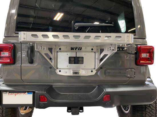 WFO Concepts - 2018+ Jeep JL Tailgate Ice Chest Rack With License Plate Mount