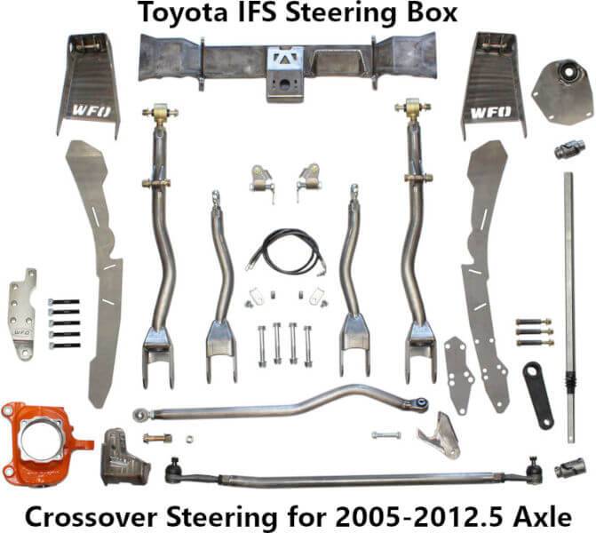 WFO Concepts - WFO 2005-2015 Toyota Tacoma SAS Kit Using 2005-2012.5 Ford Super Duty Axle With Toyota IFS Steering Box and Crossover Steering Setup