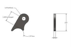 WFO Concepts - Shock Tab, Angled 1.5" Tube - Image 2