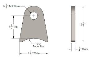 WFO Concepts - Shock Tab, 1.5" Tall for Axle Tubes - Image 4