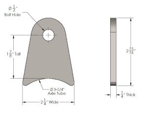 WFO Concepts - Shock Tab, 1-7/8" Tall for Axle Tubes - Image 4