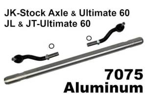 WFO Concepts - WFO Heavy Duty Tie Rod, 2" 7075 Aluminum, Fits JK Stock Axle and JK/JL/JT Ultimate 60 Front Axle - Image 1