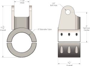 WFO Concepts - Steering Stabilizer Bracket for 2" Tie Rod, Powder Coated - Image 4