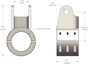 WFO Concepts - Steering Stabilizer Bracket for 2" Tie Rod, Raw Metal - Image 5