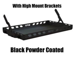 WFO Concepts - 2018+ Jeep JL 4 Door - Aluminum Roll Cage Mounted Cargo Basket - With High Mount Brackets - Black - Image 1