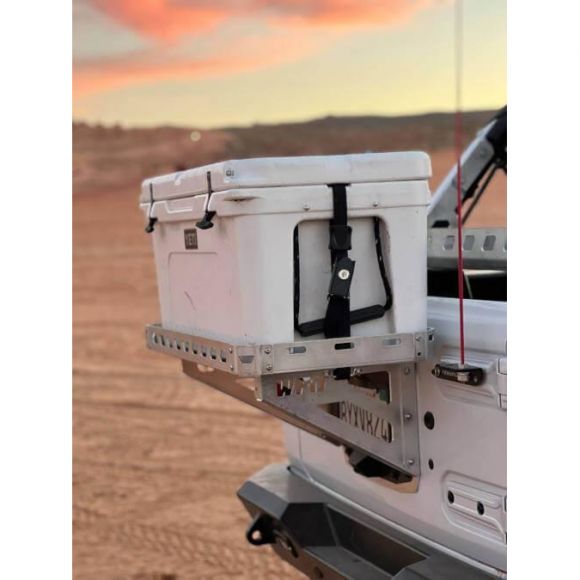 2018+ Jeep JL Tailgate Ice Chest Rack With License Plate Mount 2018+ Jeep JL Tailgate Ice Chest Rack With License Plate Mount