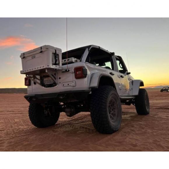 2018+ Jeep JL Tailgate Ice Chest Rack With License Plate Mount