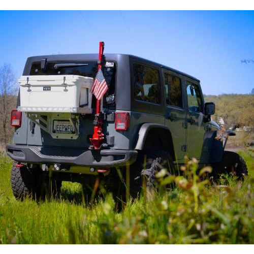 Jeep JK Tailgate Ice Chest Rack With License Plate Mount